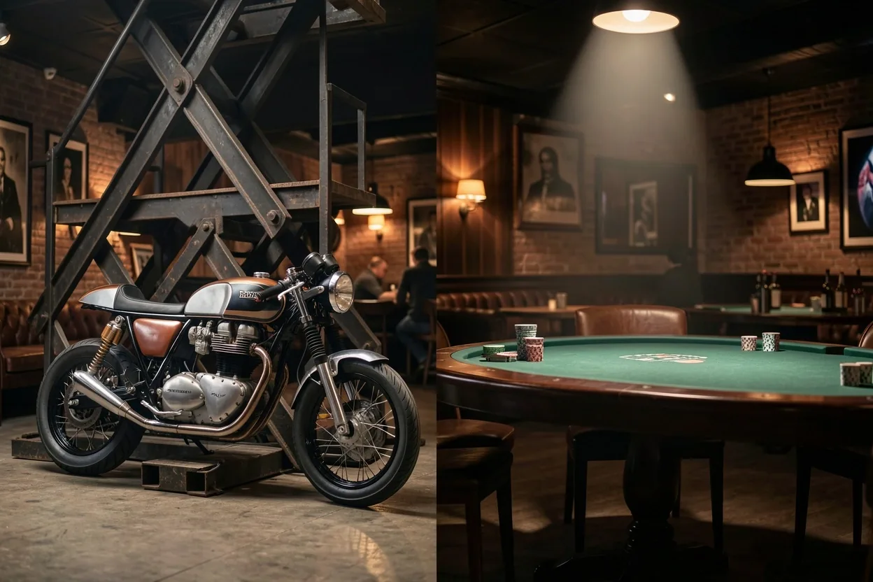 Solvieras werkplaats hefbrug en exclusieve poker lounge